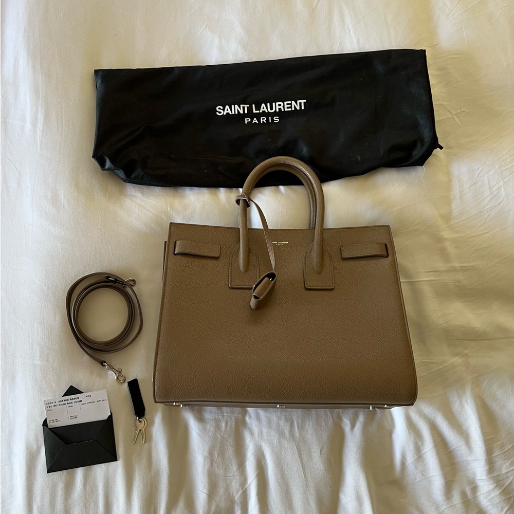 Saint Laurent 2015 Grained Calfskin Sac De Jour